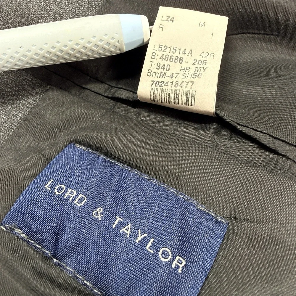Vintage Lauren Ralph Lauren Blazer Sport Coat 42R Gray Wool Canada Lord & Taylor